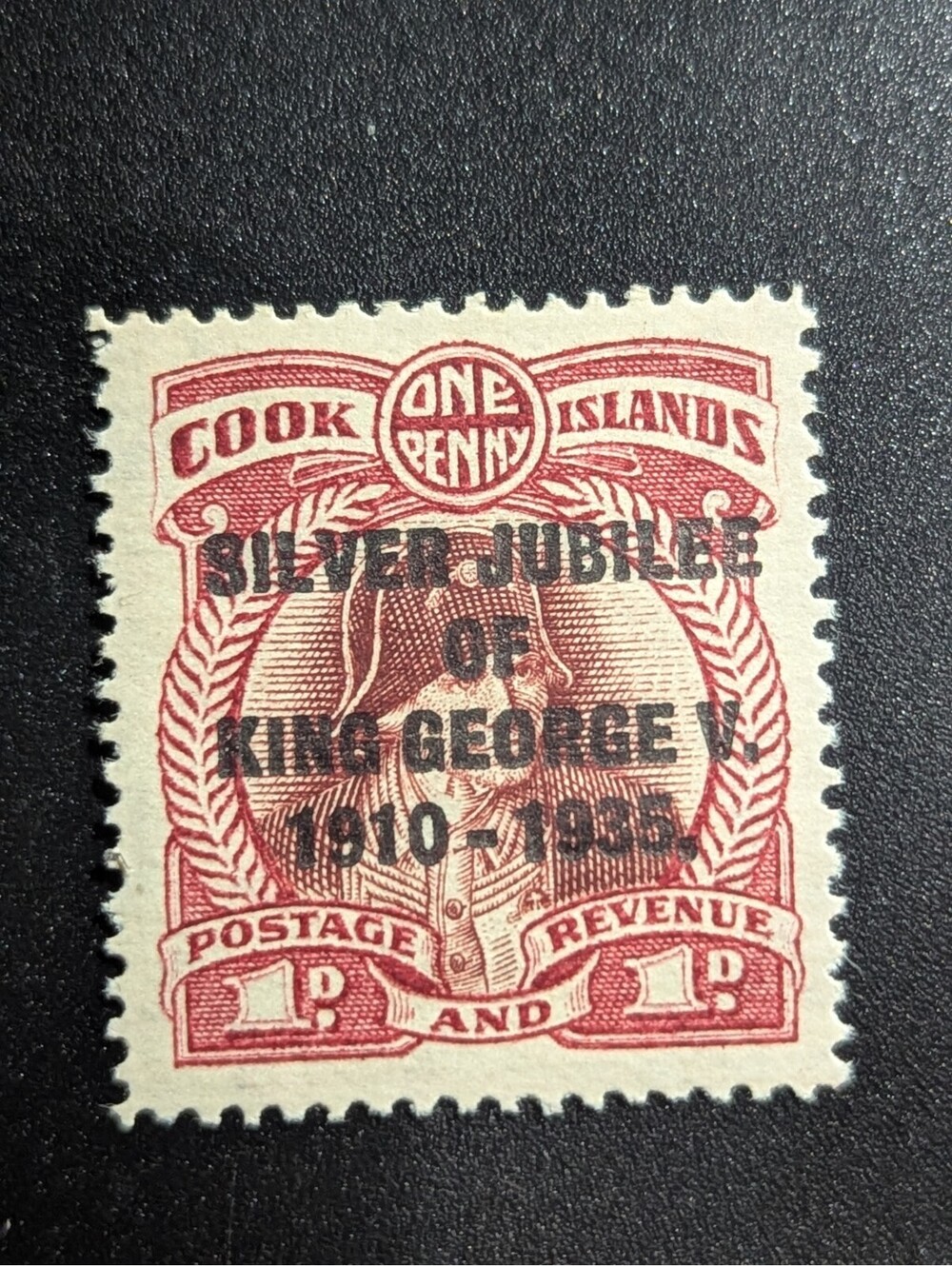 Cook Islands definitive stamps overprinted with "SILVER JUBILEE OF KING GEORGE